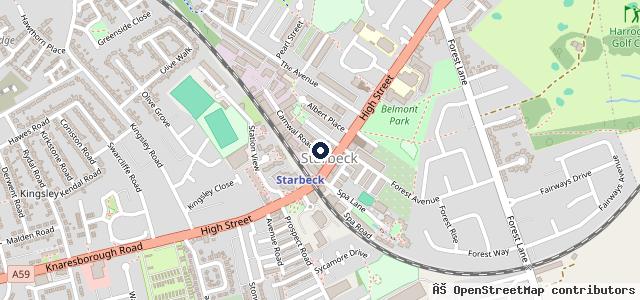 Map showing the location of Starbeck Motorcycles