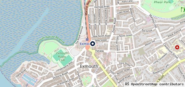 Map showing the location of Ashby Garage Exmouth