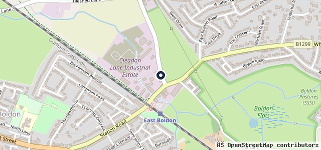 Map showing the location of Boldon tyre services