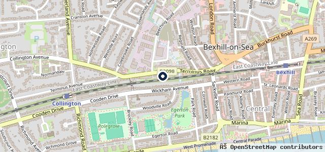 Map showing the location of Bexhill Motors