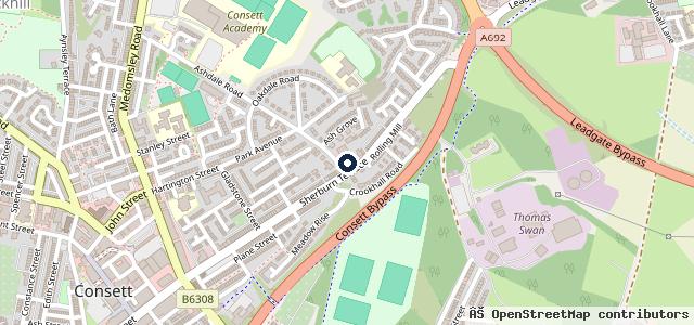 Map showing the location of Croxdale Fast Fit Autocentre, Consett