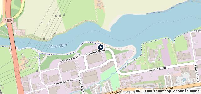 Map showing the location of Blyth Riverside Service Centre