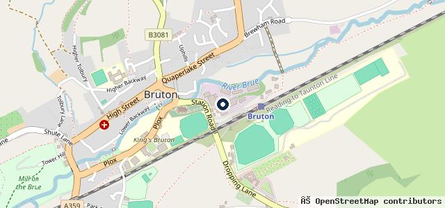 Map showing the location of Bruton Motor Services