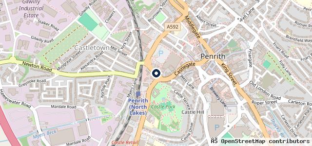 Map showing the location of Castle Garage Penrith