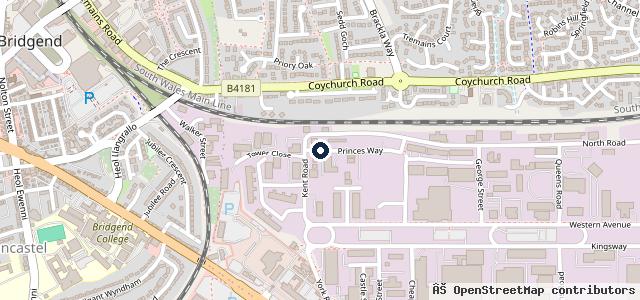 Map showing the location of Protyre Bridgend
