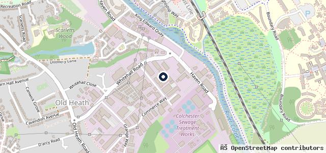 Map showing the location of Colchester MOT Centre