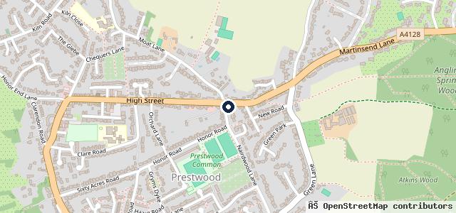 Map showing the location of Cross Roads Garage