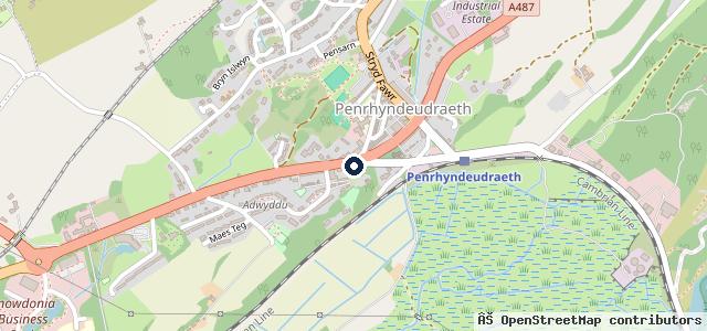 Map showing the location of Deudraeth Garage