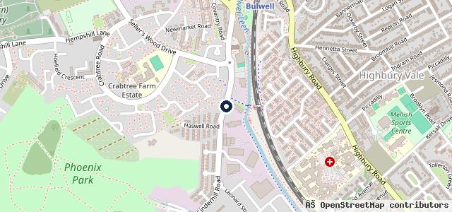Map showing the location of Bulwell Auto Services