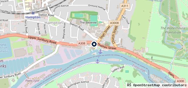 Map showing the location of Hampton Tyres & MOT Ltd