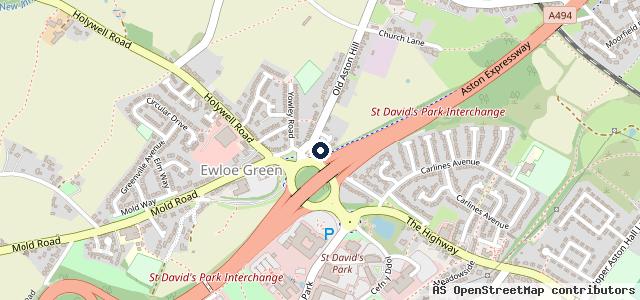 Map showing the location of Castle Garage Ewloe