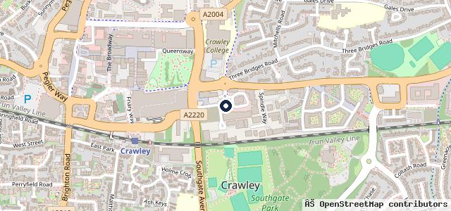 Map showing the location of Formula One Autocentres - Crawley