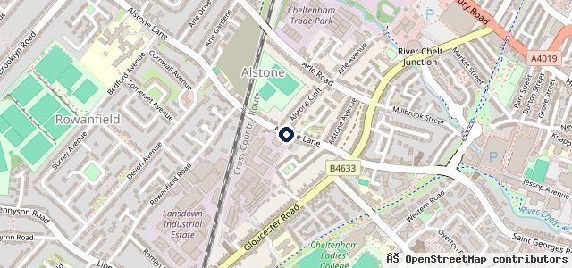 Map showing the location of Cheltenham retro scooters - Ital Scooters Ltd