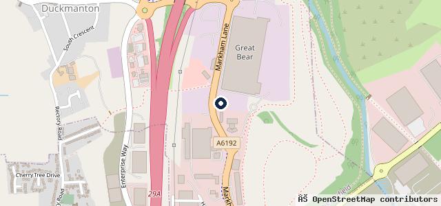 Map showing the location of G H Motors Chesterfield