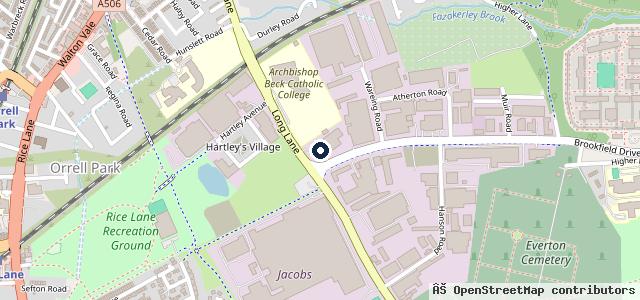 Map showing the location of Long Lane Tyres Liverpool Aintree