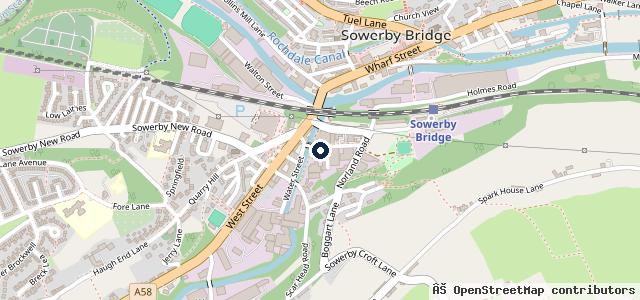 Map showing the location of Greenwoods Garage Sowerby Bridge Ltd