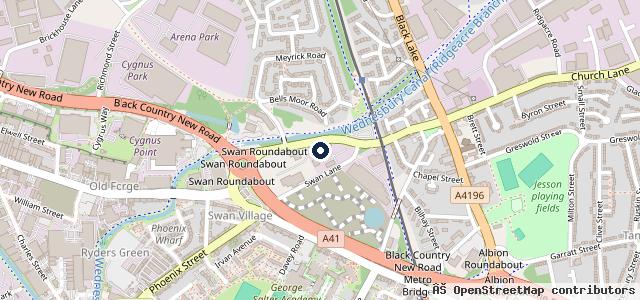 Map showing the location of Brindley Hyundai West Bromwich