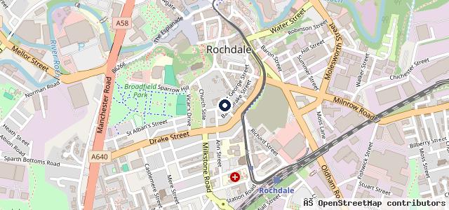 Map showing the location of Rochdale Motor Services