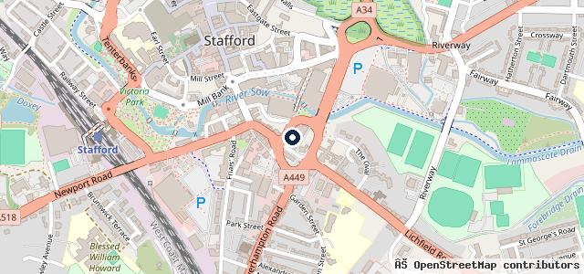 Map showing the location of Halfords Autocentres | Lichfield