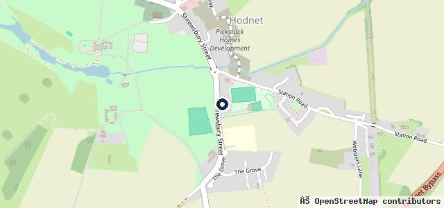 Map showing the location of Hodnet Service Station