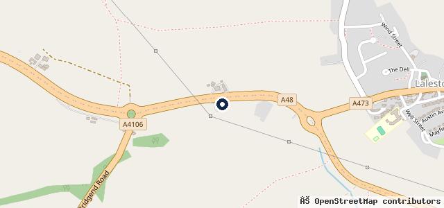 Map showing the location of J&J Motors Suzuki and Skywell Bridgend
