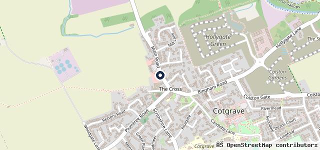 Map showing the location of Cotgrave Service Station Ltd