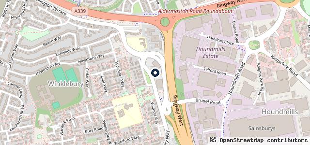Map showing the location of Andy Shore Garage