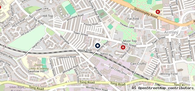 Map showing the location of Armley Car Clinic