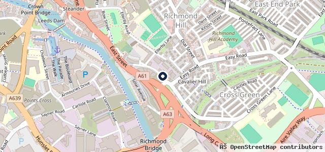 Map showing the location of ATS Euromaster Leeds Cross Green Ln