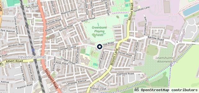 Map showing the location of BARLOW RD TYRES & 24hr Mobile Emergency Tyres Manchester (TPMS SENSORS PROGRAMMED)