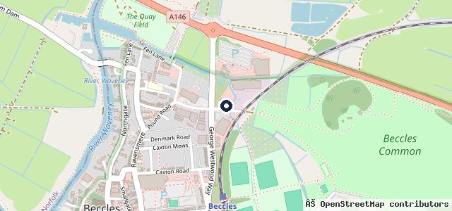 Map showing the location of Wrights Motors Beccles