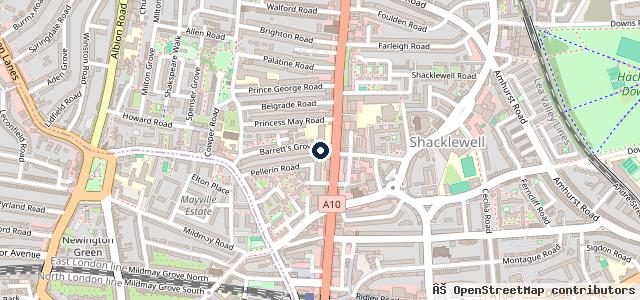 Map showing the location of 91 Barrett's Grove