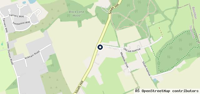 Map showing the location of South Hill Garage