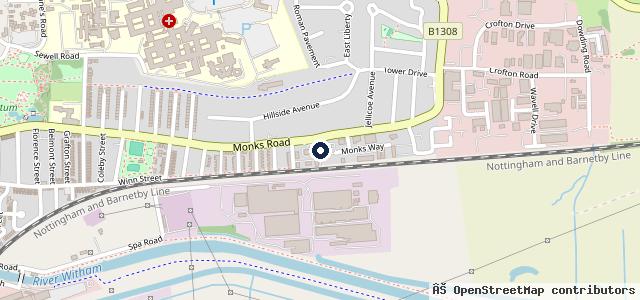 Map showing the location of E J Bowman Lincs Ltd