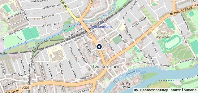 Map showing the location of Currie Motors Toyota Twickenham