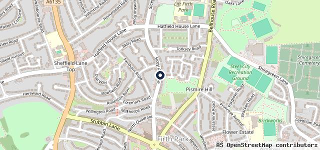 Map showing the location of Firth Park Car Clinic