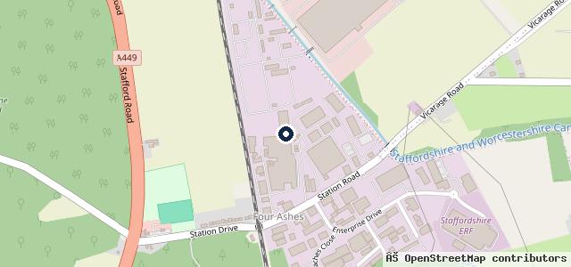 Map showing the location of Four Ashes Motor Services