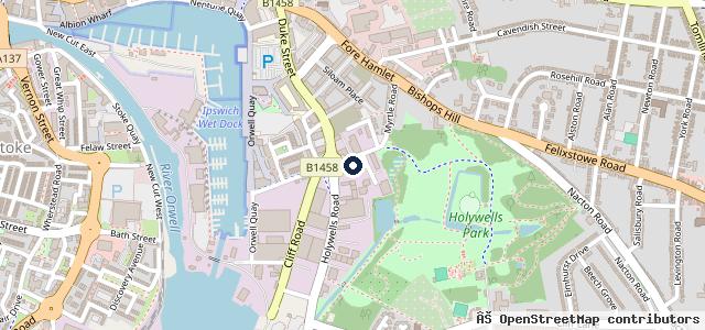 Map showing the location of Halfords Autocentre Ipswich (Holywells Close)