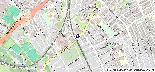 Map showing the location of Gateshead Garage