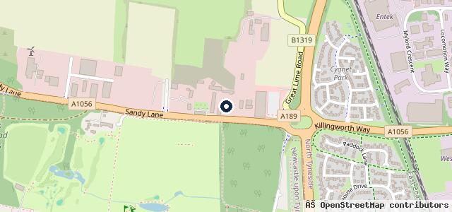 Map showing the location of Gosforth M.O.T