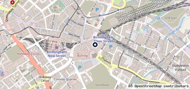 Map showing the location of Bullring Shopping Centre Bullring