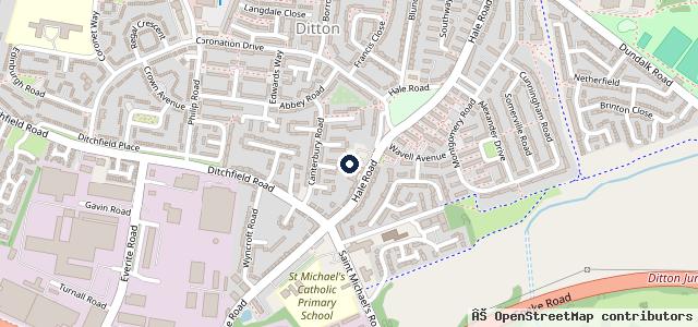 Map showing the location of Hale Road MOT Centre