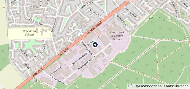 Map showing the location of Brandon Test Centre