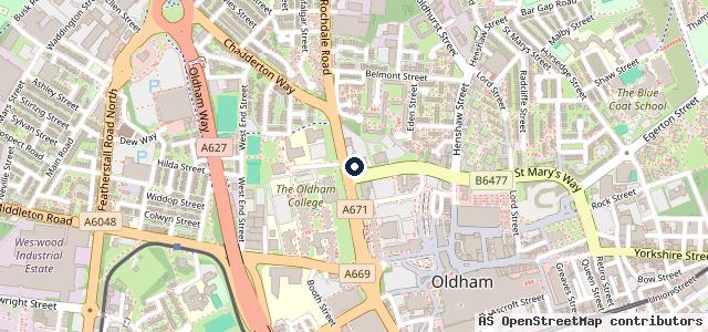 Map showing the location of Oldham Hyundai