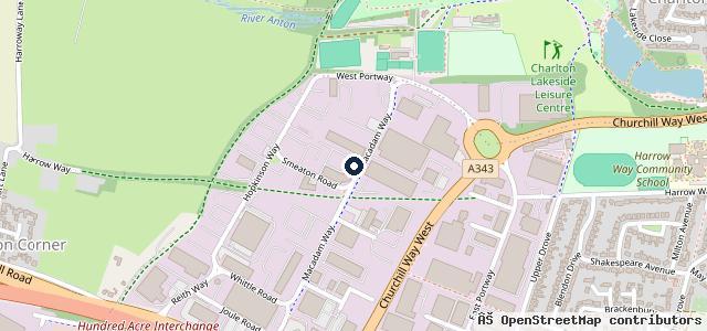 Map showing the location of Portway MOT Centre