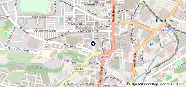 Map showing the location of Keighley MOT & Service Centre