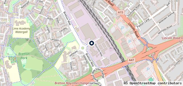 Map showing the location of Smiths Nissan Peterborough & Nissan Van Centre