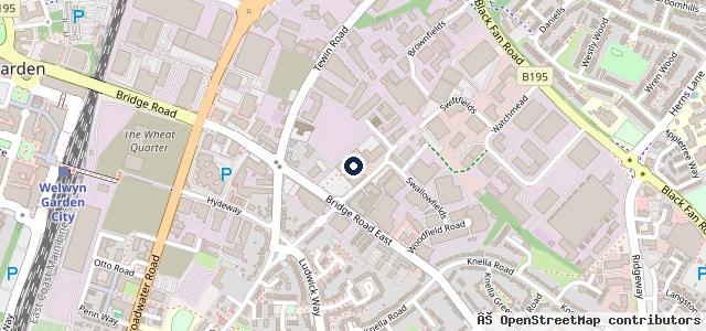 Map showing the location of B&Q Welwyn Garden City