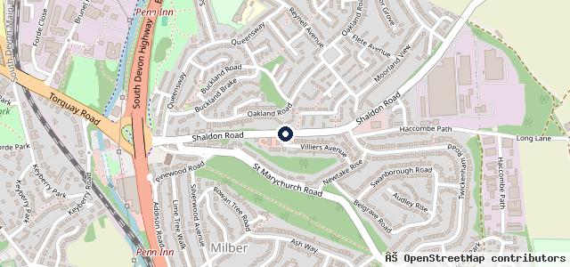 Map showing the location of Milber MOT & Service Centre