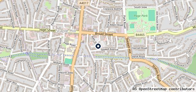 Map showing the location of HiQ Tyres & Autocare Staple Hill ( Bath Street Garage)